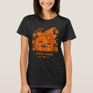 Camiseta de Abóbora de Halloween Personalizada par