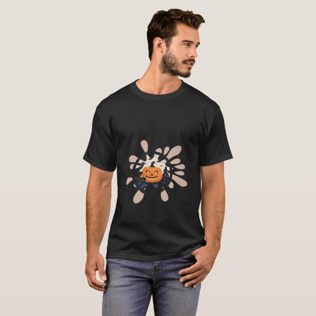 Camiseta de Abóbora de Halloween Spooky Splash (Frente Completa)