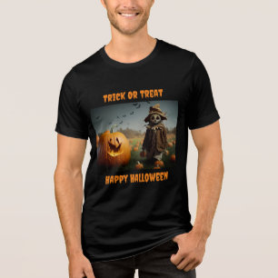 Camiseta De Abóbora E Espantalho Do Halloween