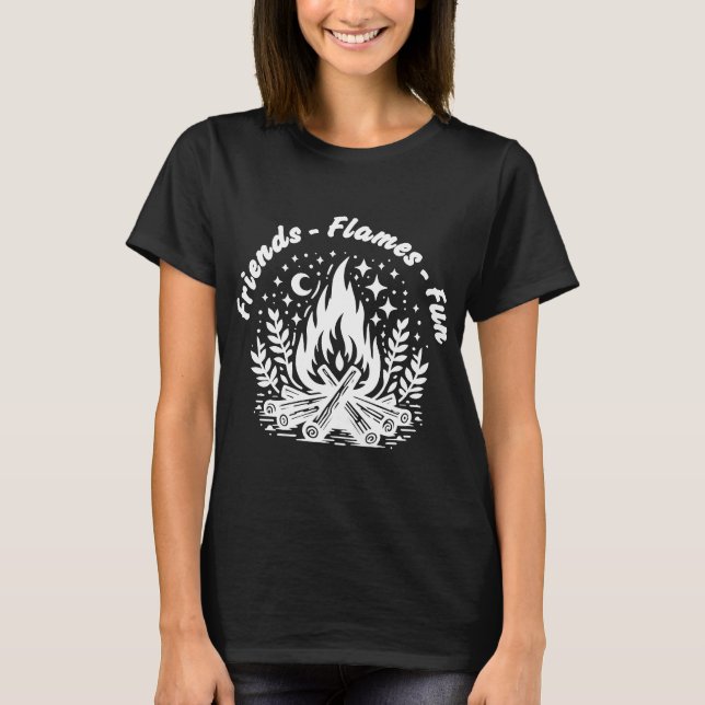 Camiseta de acampamento Bonfire (Frente)