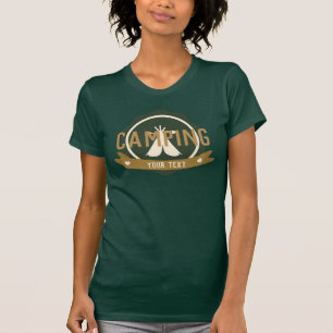 Camiseta de acampamento com banner de tenda fofa