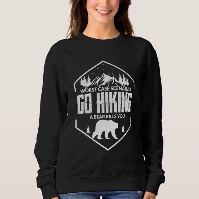Camiseta de Acampamento e Trilha Urso Mata Você Mo (Frente)