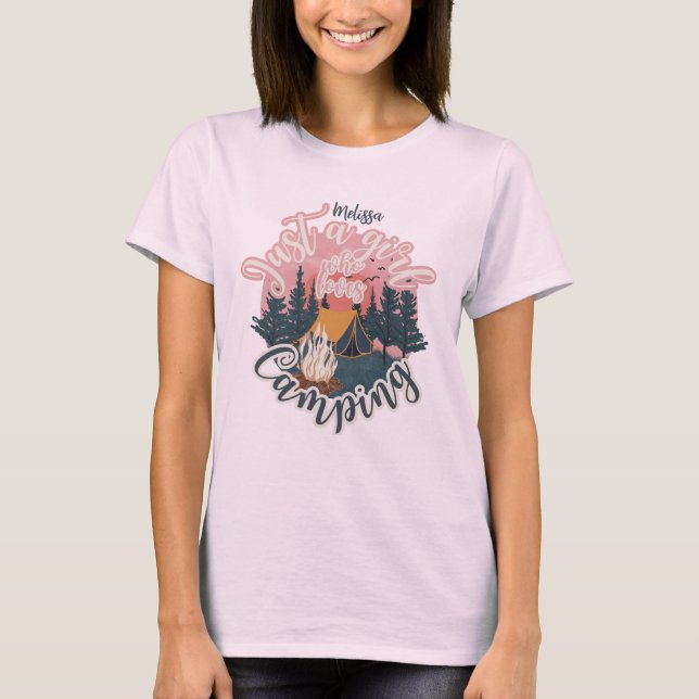 Camiseta de acampamento personalizada com nome est (Frente)