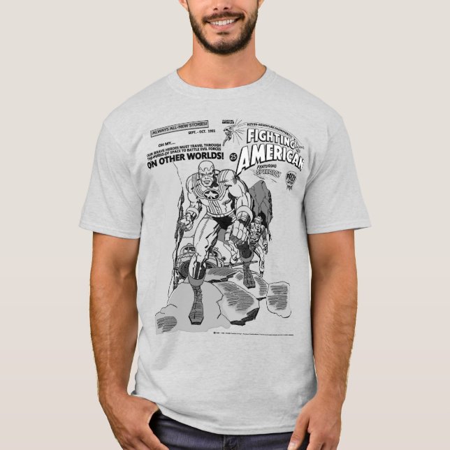 Camiseta de Ação Cômica 'Fighting American' (Frente)
