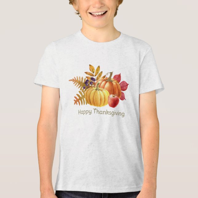 Camiseta de Ação de Graças Boys Pumpkin (Frente)