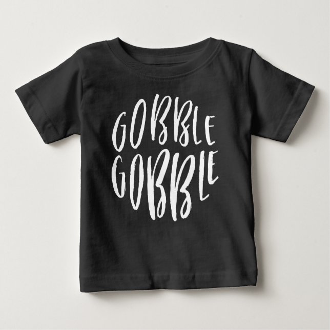 Camiseta de Ação de Graças das Crianças Gobble Gob (Frente)