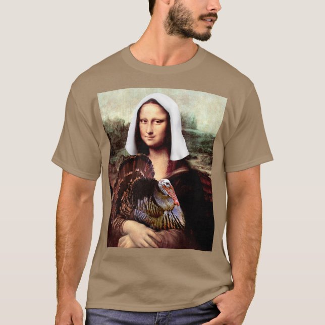 Camiseta de Ação de Graças Mona Lisa Pilgrim (Frente)