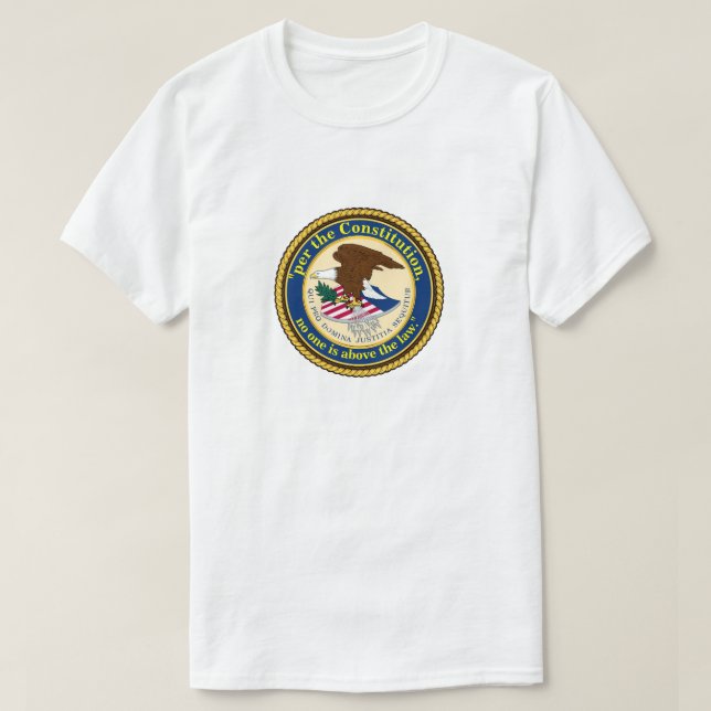 Camiseta "de acordo com a Constituição, ninguém está acima  (Frente do Design)