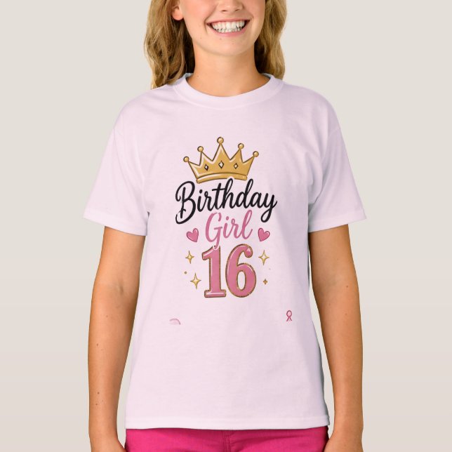 Camiseta de adolescente 'Aniversariante 16' (Frente)