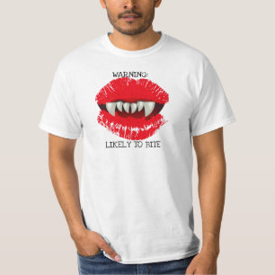 CAMISETA DE ADVERTÊNCIA PROVAVELMENTE PARA MORDER O