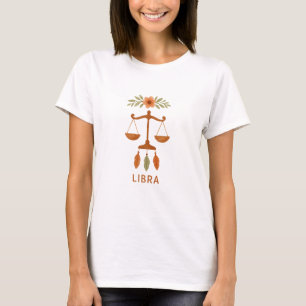 Camiseta de água-forte boho Libra zodíaco