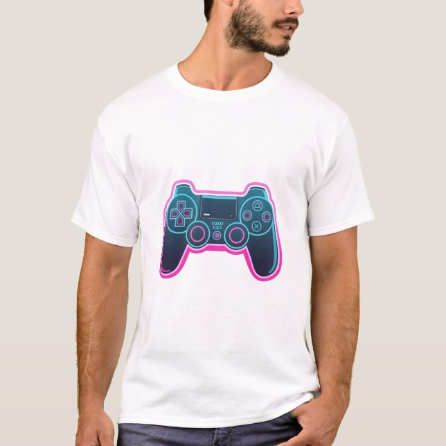 Camiseta de Algodão Branco com Controle de Jogo Ne (Frente)