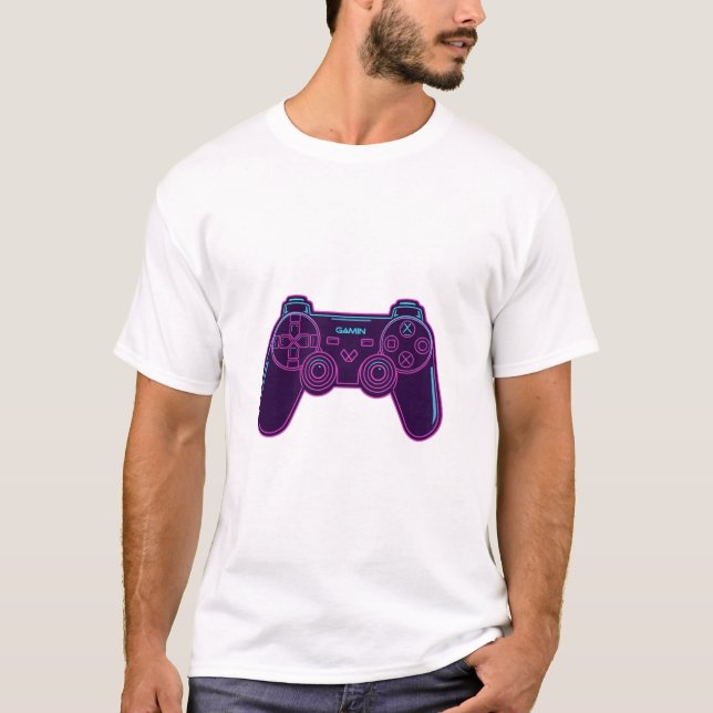 Camiseta de Algodão Branco com Controle de Jogo Ne (Frente)