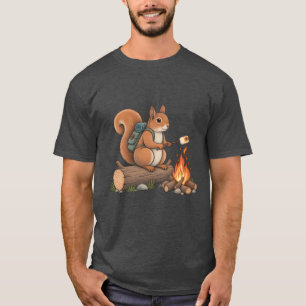 Camiseta de Algodão Dark Heather com Esquilo de Ac