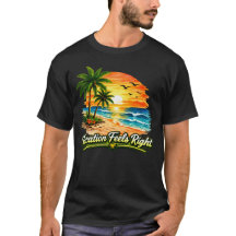 Camiseta de Algodão Escuro Vacation Feels Right EU