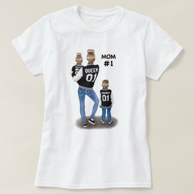 Camiseta de algodão para mães de meninos e meninas (Frente do Design)