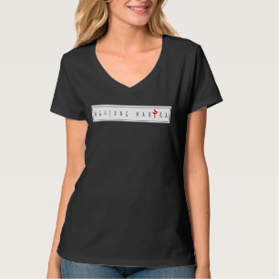 Camiseta de algodão preto-e-pescoço-preto das mu