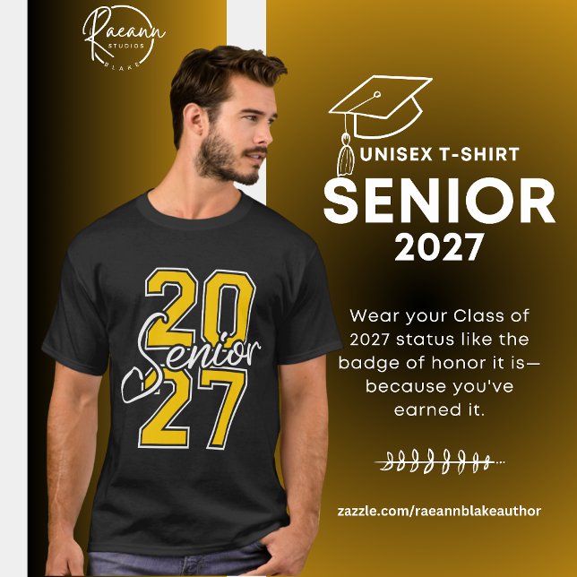 Camiseta de Algodão Unisex Turma de 2027 (Criador carregado)