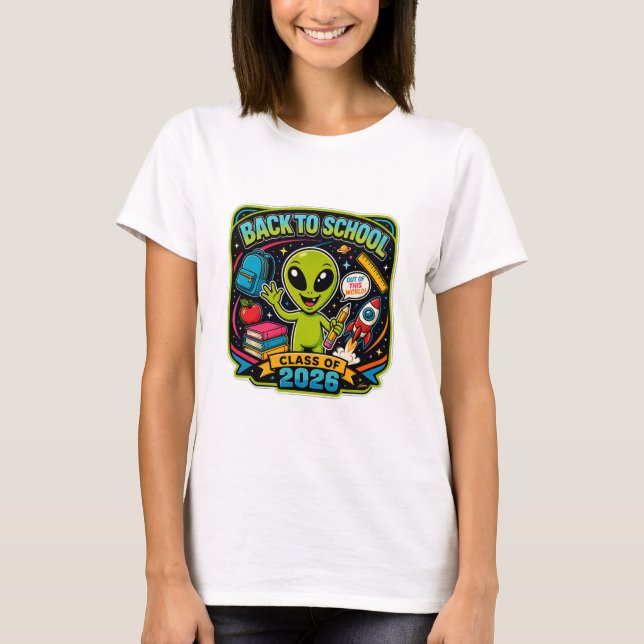 Camiseta de Alien de Volta à Escola (Frente)