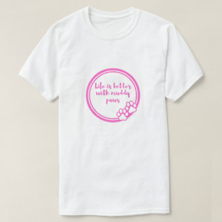 Camiseta de Amante de Cachorro Vida é Melhor Com P