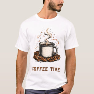 Camiseta de Amante de Café Vintage Caneca de Aca