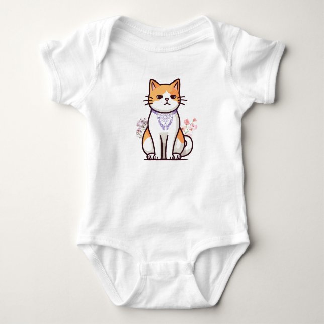 Camiseta de Amante de Gatos Bebê (Frente)