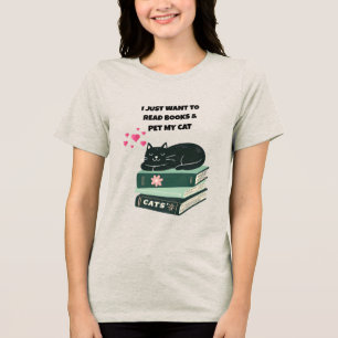 Camiseta de Amante de Gatos, Camisa de Leitora de 