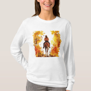Camiseta de amantes de cavalos com tema de viagem