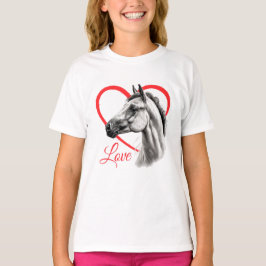 Camiseta de Amor com Cavalo de Criança