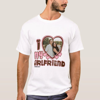 Camiseta de Amor com Foto Personalizada Eu AMO Min