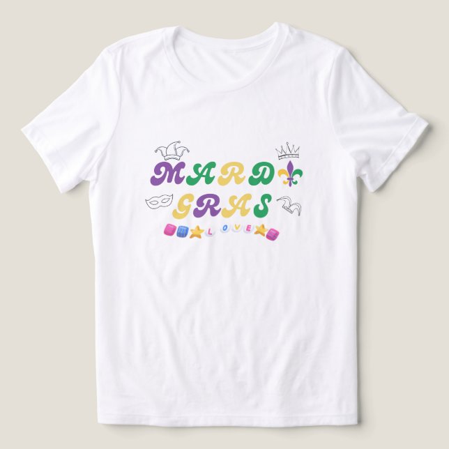 Camiseta de amor da Celebração de Mardi Gras (Design frontal)