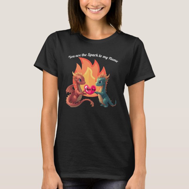 Camiseta de Amor de Dragão Fofo (Frente)