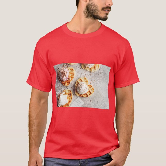 Camiseta de Amor de Sorvete de Waffle (Frente)