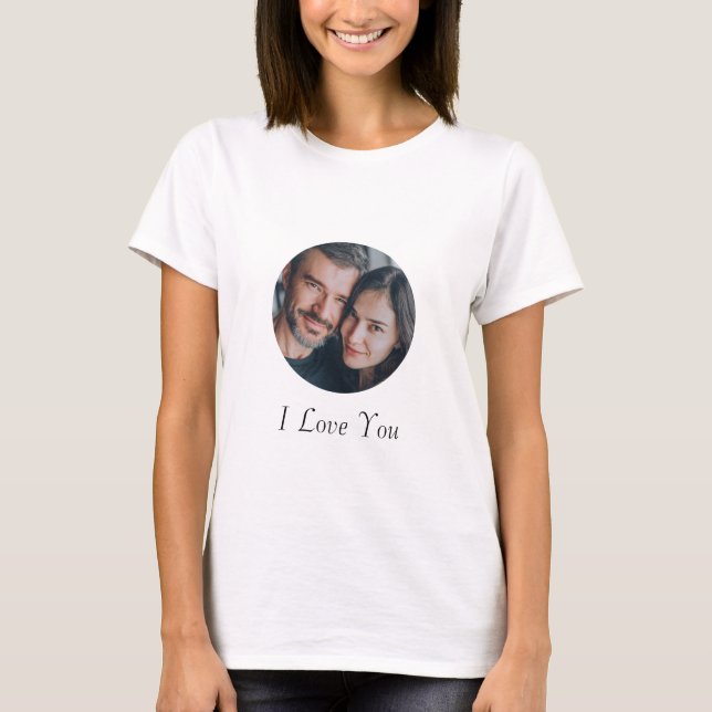 Camiseta de Amor Personalizada com Sua Foto & Eu T (Frente)