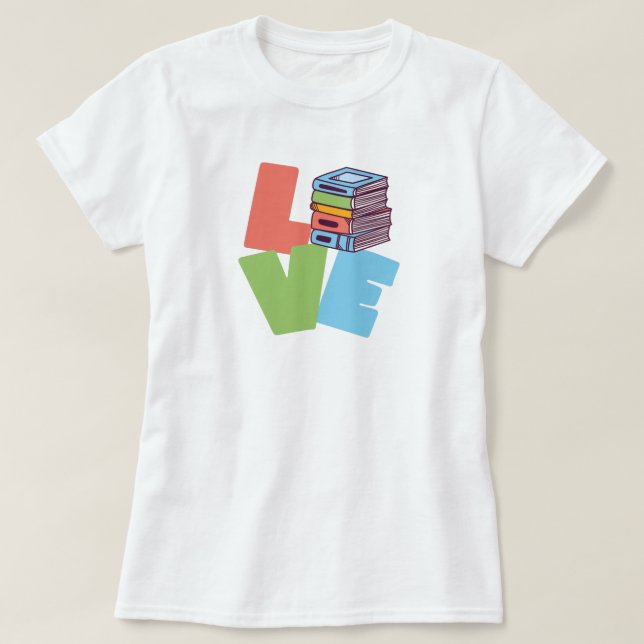 Camiseta de Amor por Livros (Frente do Design)
