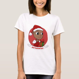 Camiseta de animação do bebê de Natal bonito