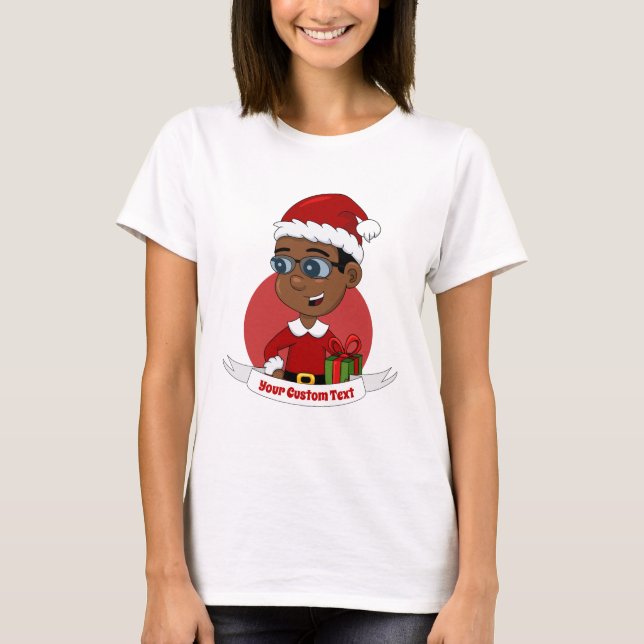 Camiseta de animação do menino de Natal (Frente)