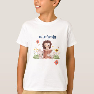 Camiseta de Animais da Família Bonita