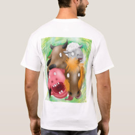 Camiseta de Animais de Desenho Animado Divertidos