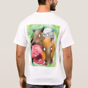 Camiseta de Animais de Desenho Animado Divertidos