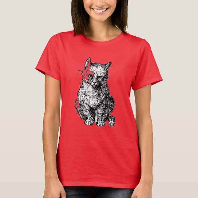 Camiseta de animais de gato-grãozinho (Frente)