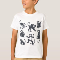 Camiseta de animais engraçada para macaco-criança
