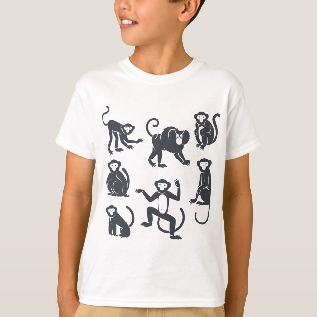 Camiseta de animais engraçada para macaco-criança (Frente)
