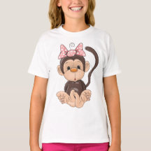 Camiseta de animais engraçada para macaco-criança