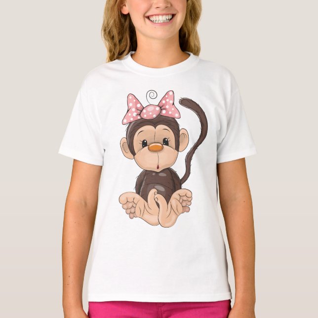 Camiseta de animais engraçada para macaco-criança (Frente)