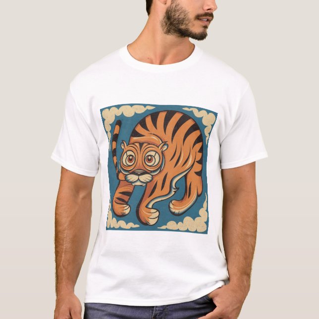 Camiseta de animais selvagens estilizada (Frente)