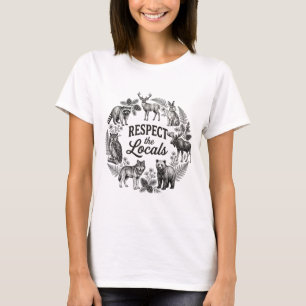 Camiseta de Animais Silvestres da Floresta   Vinta
