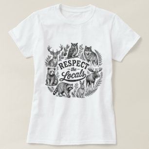 Camiseta de Animais Silvestres da Floresta   Vinta