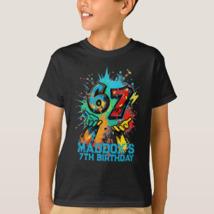 Camiseta de Aniversário 6-7 Seis Sete