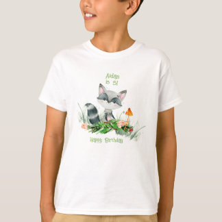 Camiseta de Aniversário Cerrado Woodland Raccoon